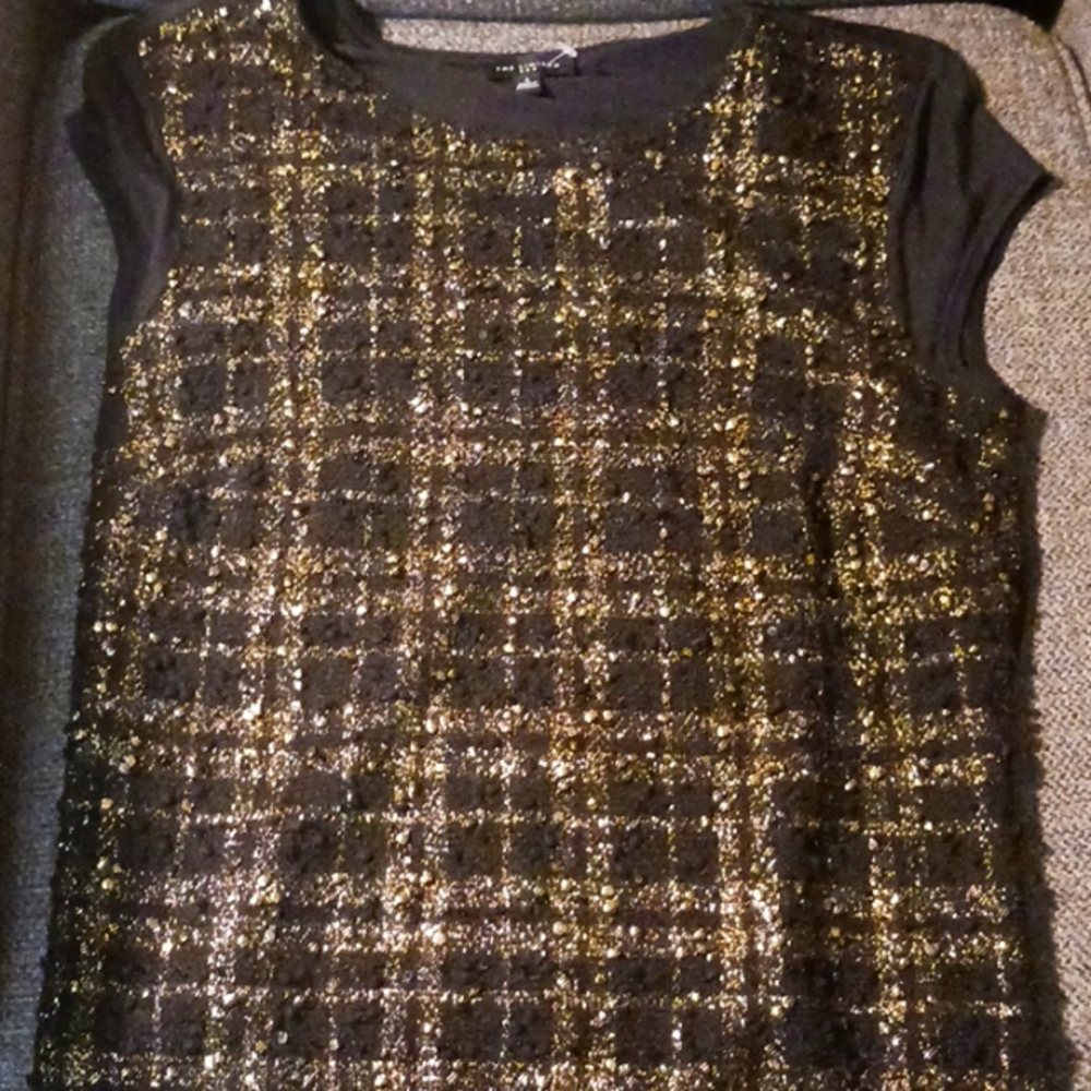 The Limited Black and Gold Shimmery Top